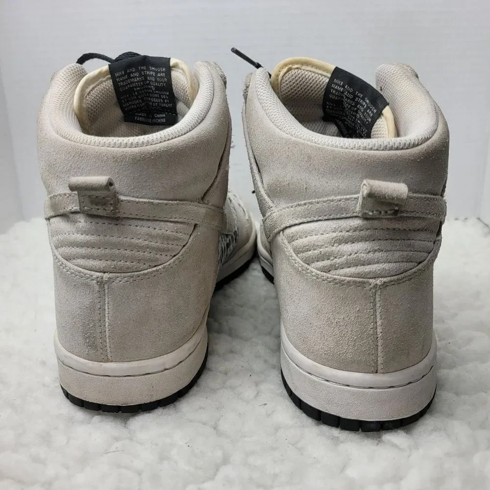 Vtg Nike Dunk Mens Size 10High Top Premium Suede Woven Grey Silver 317891-007